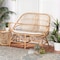 Baxton Studio Jayden Modern Bohemian White Fabric Upholstered and Natural Brown Finished Rattan Loveseat 205-12694 - alternate 1